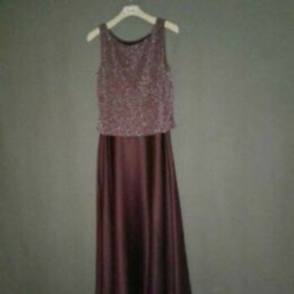 Rachel Kaye Dress Plum Shimmer Mock 2pc - Picture 1 of 2